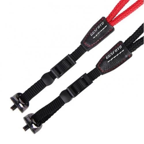 GGS NWS 2 Nylon Weaved Camera Wrist Strap with 1/4 Inch Mounting Screw - Black (Red)