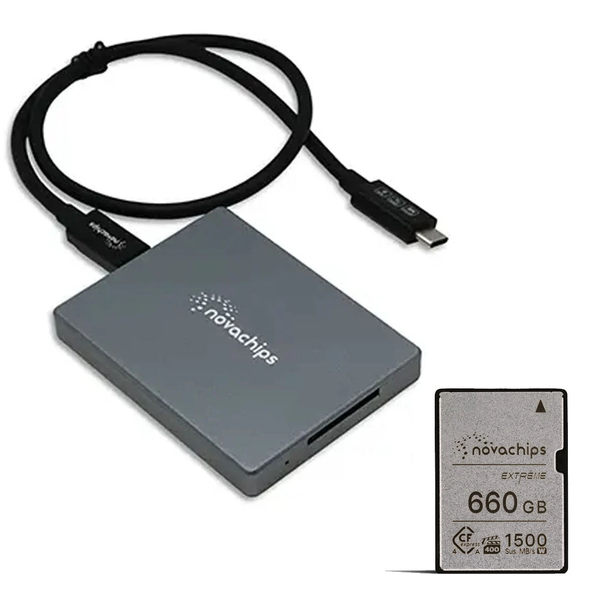 NOVACHIPS EXTREME Cfexpress-A 660GB + Card Reader Bundle