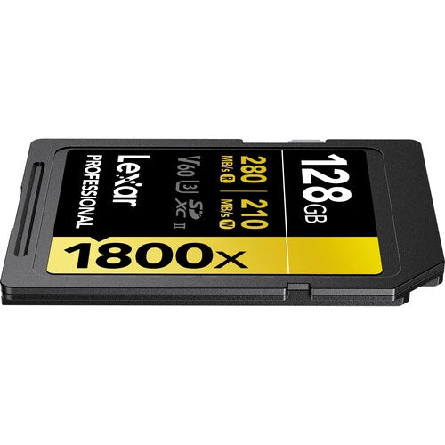 Lexar 128GB 1800x SDXC UHS-II Memory Card R: 280MB/S W: 210MB/s