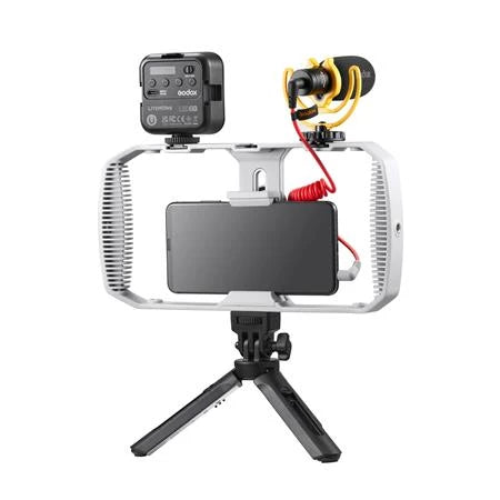Godox VK1-AX Vlogging Kit-1 with LED6R LED Light (3.5mm Universal TRRS)