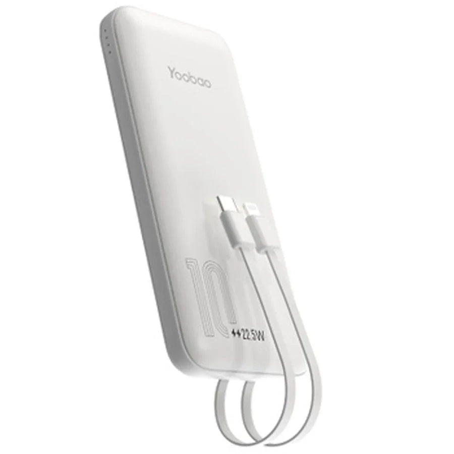 Yoobao LC1 10000mAh Built-in Cable Type-C and Lightning Cable PD20W - White