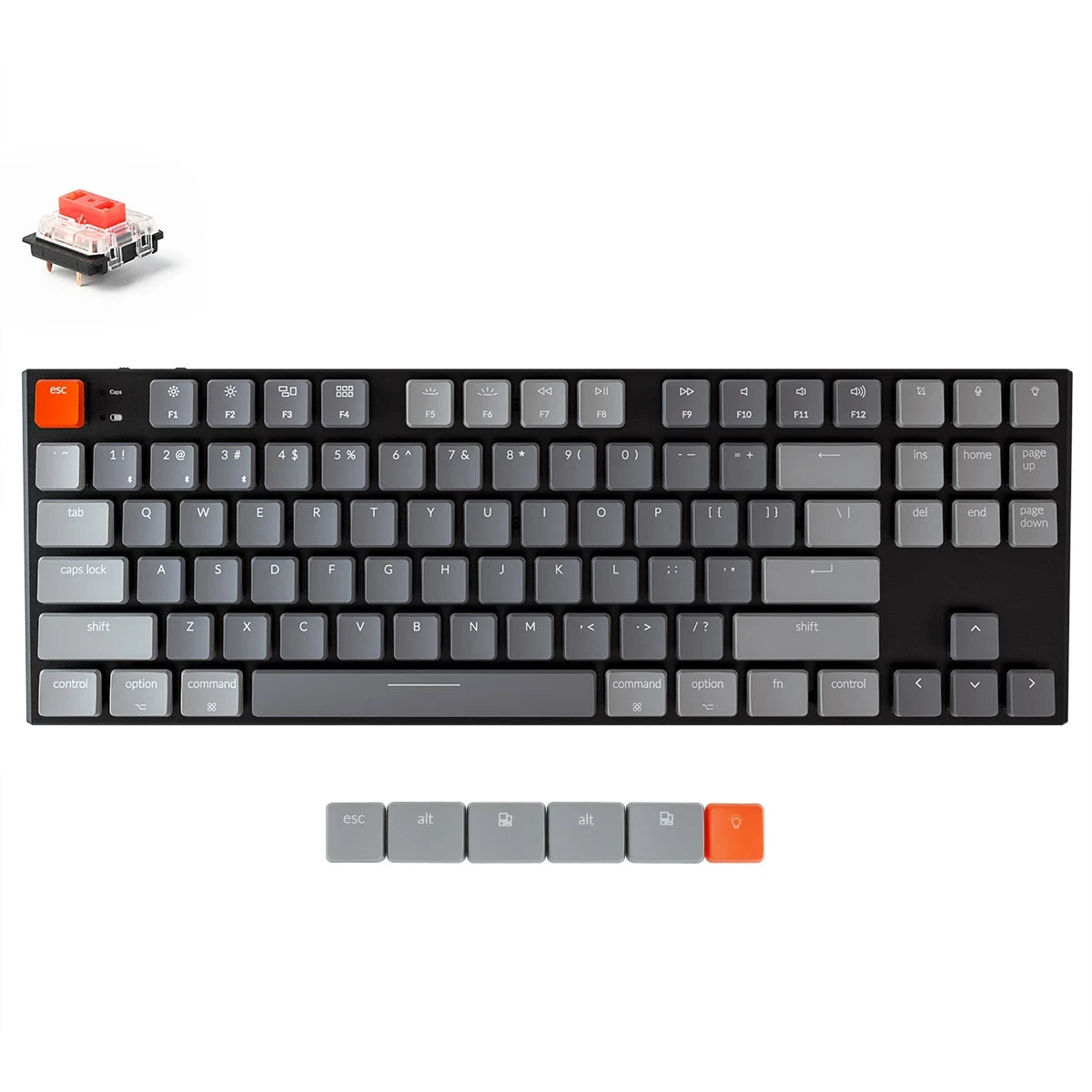 Keychron K1-M1 Wireless Mechanical Keyboard Aluminum Frame 87 Key RGB Backlight Red Switch